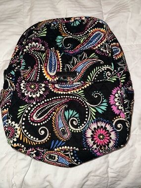Vera Bradley Mini Backpack Bandana Swirl - Black with Multicolor Floral Print